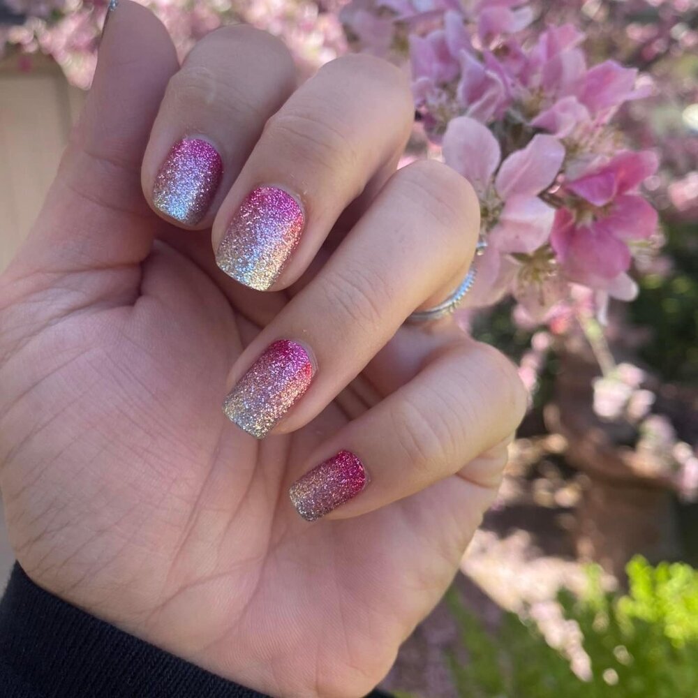 Color Street Pink Glitter Press On Nail Designs - Picture 3 of 5